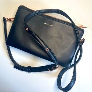 Matt & Natt vegan black and rose gold convertible handbag/purse. New in bag.